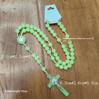 Colliers de prière catholiques faits main en perles de bois grainé de 10 mm, 59 perles, pour chapelet DIY