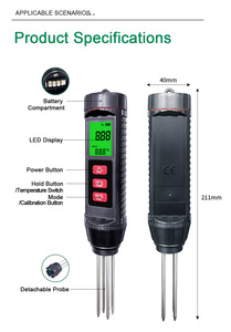 공장 가격 전문가용 3 in 1 디지털 토양 테스트기 EC 수분 온도 측정 농장 과수원 화분용 - Product Image 2