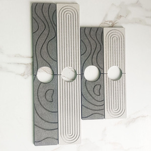 Tapis absorbant pour robinet Cy8088 Zt, gris, motif ondulé sculpté, résistant à l'humidité, pour cuisine et salle de bain, support de rangement portable sans perçage - Product Image 5