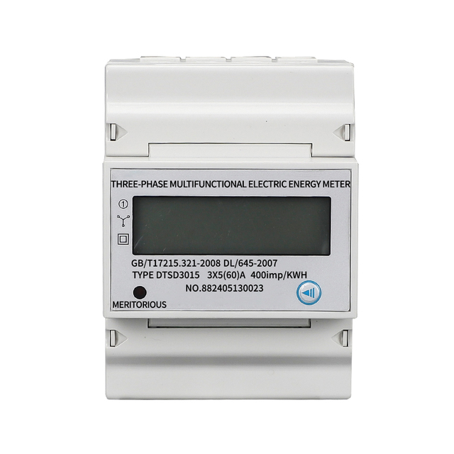 Three Phase 4P DIN Rail Smart Energy Meter RS485 Communication Multi-Functional Fee Control Prepaid kWh Meter Industrial