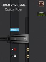 Optique active (AOC) pour câble 8K/1080P - Solution de fibre optique longue distance pour projecteurs avec coque en alliage de zinc de qualité supérieure