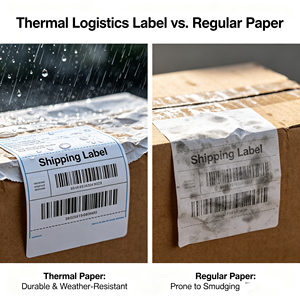 60x40, 40x30 thermal shipping labels, self-adhesive thermal label rolls, thermal labels for transport - Product Image 5