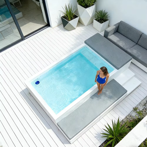 ระบบสระว่ายน้ำแบบพกพาพร้อมอุปกรณ์ครบชุด ทำจากไฟเบอร์กลาส พร้อมปั๊ม กรอง และเครื่องทำความร้อน เหมาะสำหรับรีสอร์ทและโรงแรม พร้อมโซฟา - Product Image 4
