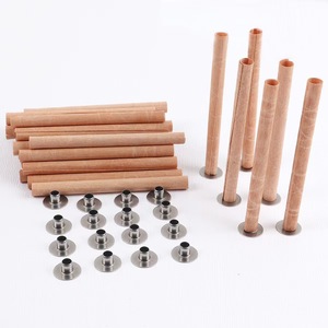 Mèche en bois naturel ronde, tube <span class=keywords><strong>de</strong></span> mèche en bois avec languette métallique pour la fabrication <span class=keywords><strong>de</strong></span> bougies - Product Image 4
