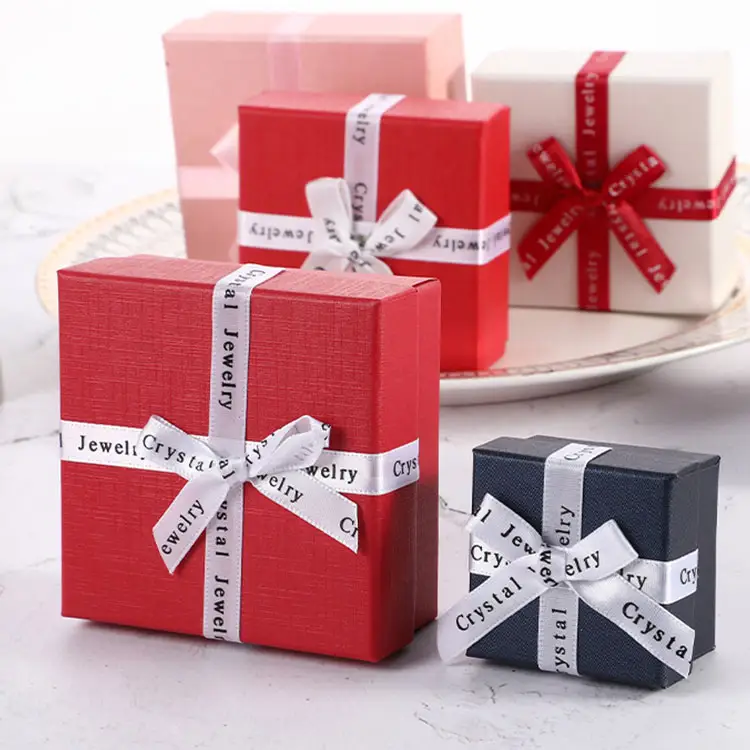 Großhandel Geschenk box Valentinstag Weihnachts geschenk Schmucks cha tulle Quadratische Ornament Ring Halskette Parfüm Lippenstift Verpackung Geschenk box