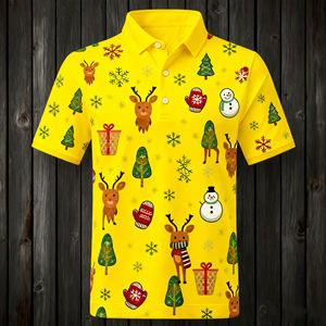 Fabricant de vêtements de Noël Chemises imprimées de vacances Chemises tricotées de <span class=keywords><strong>golf</strong></span> à manches courtes pour hommes - Product Image 6