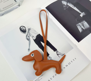 Lovely Puppy PU Leather Keychain Designer Women's Fashion <b>Light</b> Keychain Bag Pendant Stylish Keychain for Bags - Product Image 5