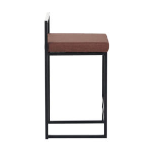 Modern Light Luxury Square Frame <b>Back</b> Soft Upholstered Bar <b>Stool</b> Black Metal Legs for Home Restaurant Hotel Apartment - Product Image 3