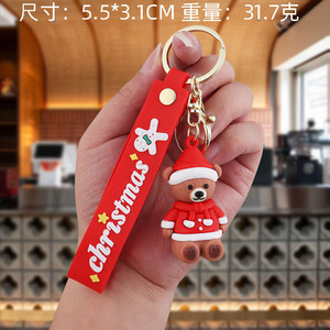 Bán Buôn Giáng Sinh Keychain Tinh Tế Nhựa Cây Giáng Sinh Bức Tượng Búp Bê Túi Quyến Rũ Phim Hoạt Hình Carabiner Keychain Món Quà Nhỏ - Product Image 3