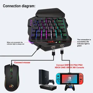 Convertidor de Teclado para Juegos para PS4 Pro, <span class=keywords><strong>PS3</strong></span>, XBOX 360, XBOX ONE, Conexión USB Tipo C, Adaptador para Control de Consola de Juegos - Product Image 1