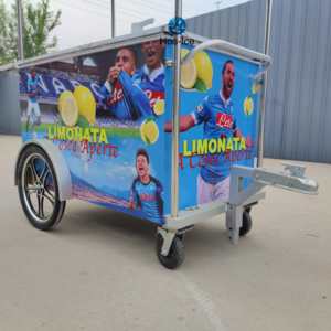 Carrello per gelati da strada venditore <span class=keywords><strong>di</strong></span> birra carrello a spinta mini freezer piccolo carrello a mano alimentazione a batteria rimorchio alimentare - Product Image 4