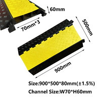 Protector de PVC resistente superventas, cubierta de cable de 3 canales para carretera para baches de 3 velocidades con rampa de cable de plástico