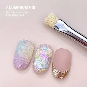 1/2pcs Nail Art Texture <b>Brush</b> Nail <b>Brush</b> Light Therapy <b>Brush</b> Plastic Manicure Painting Tool Transparent Acrylic Pen Holder - Product Image 4