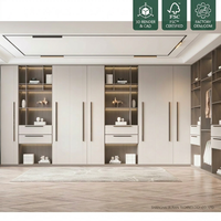 Armoire de chambre moderne sur mesure, dressing modulaire, rangement OEM, portes en MDF, montage facile, autoportante, pour hôtels et villas