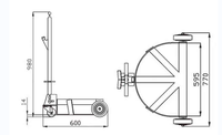 Chariot manuel portable robuste, capacité 300 kg, chariot à fûts d'huile en acier au carbone 55 litres, roues en nylon, pour fûts d'outils, usage domestique