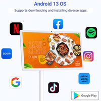 Téléviseur portable LCD Android 27-32 pouces pour diffusion en direct TikTok, avec caméra, rechargeable, sur pied, pour intérieur