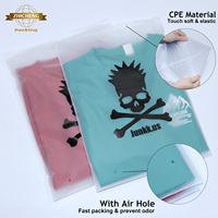 Sacs d'emballage pour vêtements en CPE recyclable avec fermeture éclair mate givrée et logo personnalisé GRS pour t-shirts, maillots de bain, chaussettes avec poignée à fermeture éclair