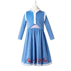 Vestido <span class=keywords><strong>de</strong></span> Princesa Nórdica para Niñas, Tela <span class=keywords><strong>de</strong></span> Lana, Detalle <span class=keywords><strong>de</strong></span> Flecos Artesanales, Disfraz <span class=keywords><strong>de</strong></span> Navidad para Niños - Product Image 1