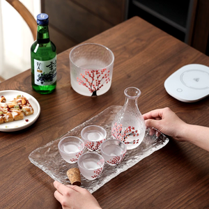 Vintage Sakura Glass Sake Wine Pot and Cups Set Hot Wine Pot Shot Glass Copa de <span class=keywords><strong>vino</strong></span> para el hogar - Product Image 5