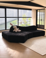 Canapé modulaire moderne en velours à deux places, forme carrée, pliable, écologique, durable, pour salon