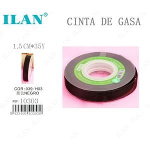 Nastro Gasa ILAN 1,5 cm x 35 m Nero per Artigianato - Product Image 3