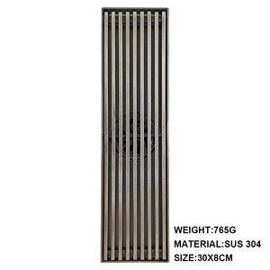 Слив для ванной из нержавеющей стали SS 304, современный линейный, прямоугольный, с длинным каналом, с защитой от запаха, под плитку - Product Image 2