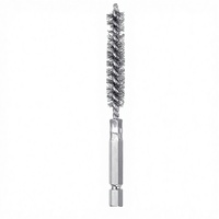 Brosse rotative en fil d'acier à tige hexagonale pour le nettoyage des trous intérieurs et le débavurage de la rouille