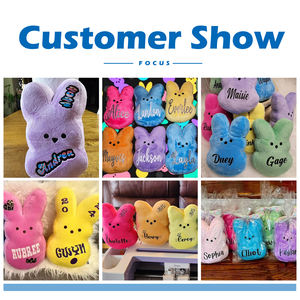 Süblimasyon boş bebek 15cm paskalya tavşanı peluş oyuncak yumuşak Mini dekoratif tavşan ve köpek sevimli paskalya tavşanı dekor hayvan bebek Peeps - Product Image 5