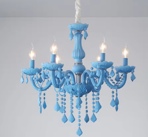 Prix d'usine éclairage décoratif d'hôtel style nordique bleu cristal design européen lustre de luxe - Product Image 5