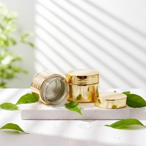 Skincare Cream Container 1oz 2oz Gold Luxury Hair Mask Body Butter <b>Scrub</b> Bath Salt Glass Face Cream Cosmetic Jar - Product Image 6