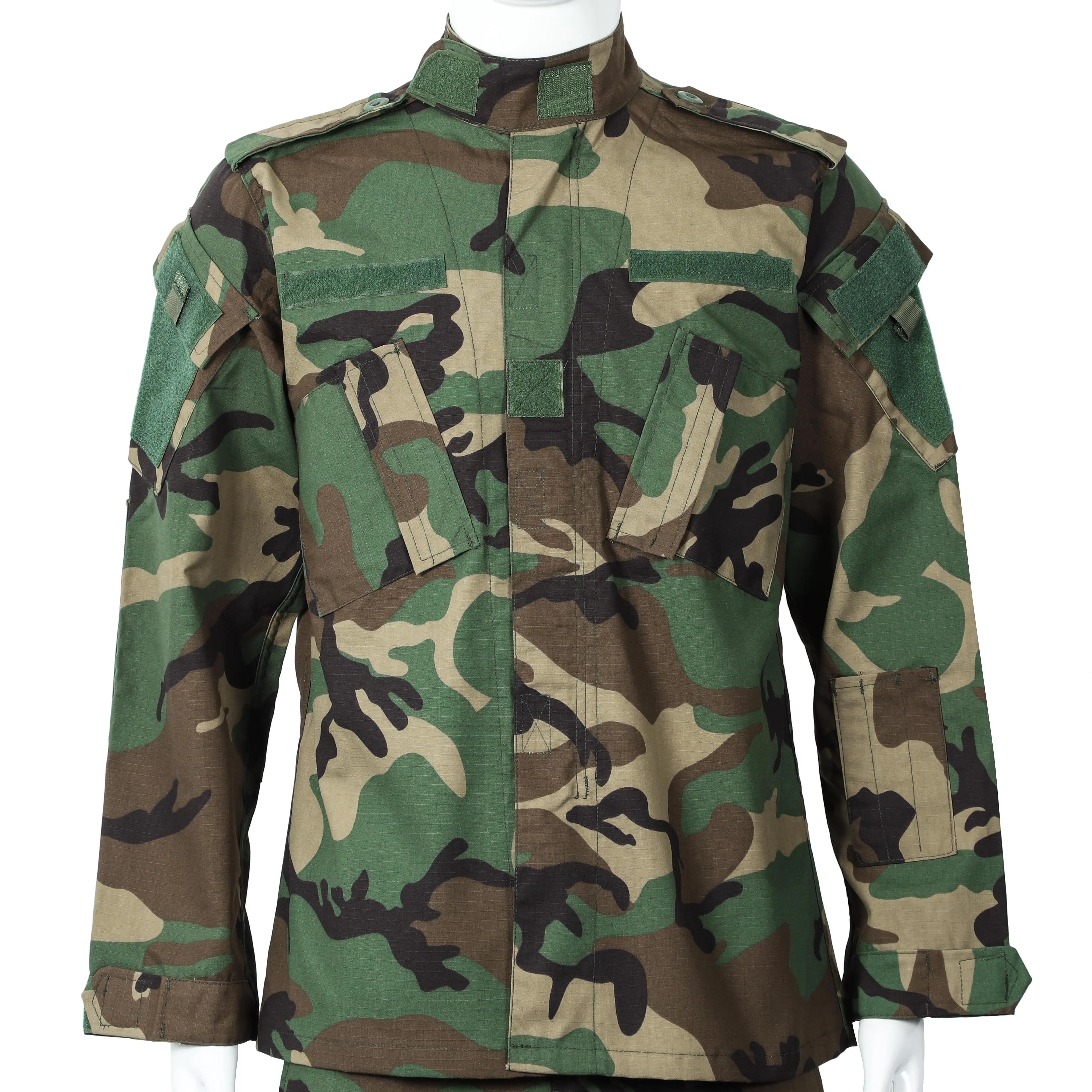 2023 New Design ACU Style Tactical Uniform Customization Supported Woodland Breathable Rip-top Jungle Camouflage