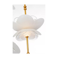 Lustre en verre en forme de fleur, design moderne, en laiton, pour salon, hôtel, maison, villa, décoration