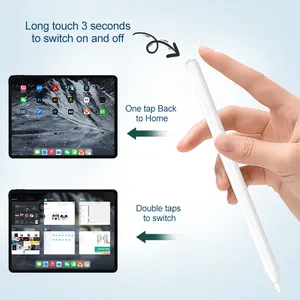 Nieuwe Upgrade ID762 Magnetische Draadloze Opladen Palm Afwijzing Slanke Logo Actieve Touch Pen Voor Apple 2 Gen Potlood Ipad Stylus