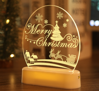 GL-SR2 Lampe de nuit LED étanche avec motif Joyeux Noël, télécommande, lettres 3D, lumière colorée, base en acrylique