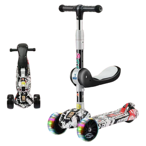 Manufacturer Direct Supply Children Pedal Scooter 3 <b>Wheel</b> Foldable Built In Music Lights <b>Plastic</b> For Ages 3 Plus - Product Image 3