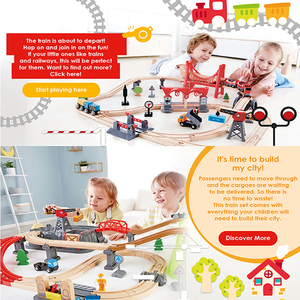 Treno giocattolo in legno Set ferroviario Deluxe bambini scala pista auto giocattoli Slot per veicoli giocattoli per bambini età 3 - Product Image 3