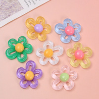 Breloques en résine ajourées motif fleur dessin animé, accessoires DIY pour coque de téléphone et pince à cheveux