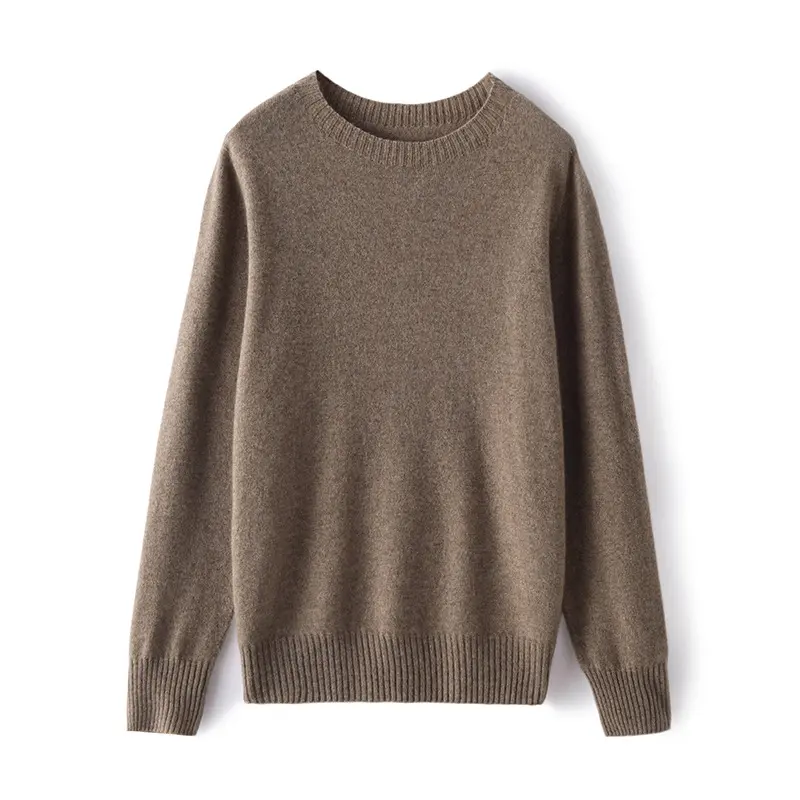 OEM Women Round Neck Sweater Knitwear Expensive Cashmere Tops Knitted Pullover Sweater Mongolian Cashmere Jumper For Woman