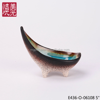 Assiette en céramique de qualité alimentaire, fabriquée à la main, durable, compatible micro-ondes et lave-vaisselle, pour la cuisine japonaise, avec glaçure craquelée