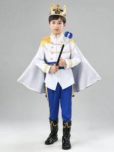 <span class=keywords><strong>Costume</strong></span> d'Halloween Prince Charmant pour Garçons, Tenue de Fête Royale Médiévale pour Tout-Petit ou Enfant avec Veste, Pantalon et Couronne - Product Image 4