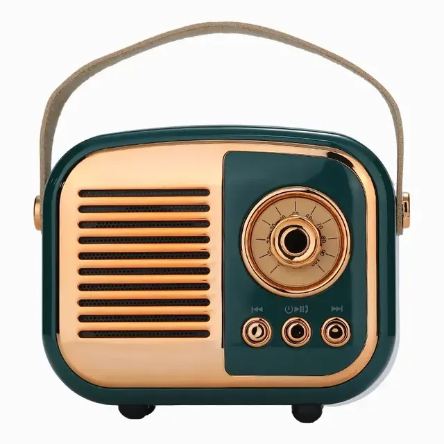 Custom New Design Old Fashion Portable Vintage Beautiful Classic AUX FM Radio Player Wireless Cassa Blue Tooth Retro Box Speaker