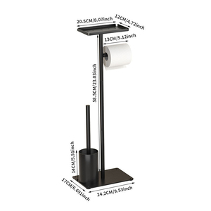 Soporte <span class=keywords><strong>de</strong></span> metal para <span class=keywords><strong>rollo</strong></span> <span class=keywords><strong>de</strong></span> <span class=keywords><strong>papel</strong></span> higiénico combinado <span class=keywords><strong>de</strong></span> <span class=keywords><strong>pie</strong></span> libre soporte <span class=keywords><strong>de</strong></span> <span class=keywords><strong>papel</strong></span> <span class=keywords><strong>de</strong></span> baño con escobilla <span class=keywords><strong>de</strong></span> baño - Product Image 3