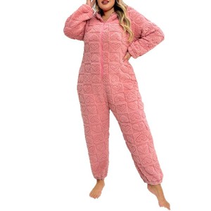 Tuta <span class=keywords><strong>pigiama</strong></span> da <span class=keywords><strong>donna</strong></span> <span class=keywords><strong>taglie</strong></span> forti, morbida e ampia, per l'inverno; <span class=keywords><strong>pigiama</strong></span> caldo e spesso con cappuccio e fantasia a cuori. - Product Image 5