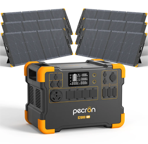 Générateur solaire portable PECRON E2000LFP+6 PV200W 2000W 1920Wh, grande station d'alimentation solaire avec liaison de phase fractionnée pour le stockage domestique - Product Image 1