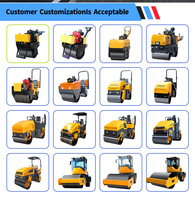 Compacteur à rouleaux d'asphalte diesel hydraulique à double tambour de 2 tonnes pour engins de construction, haute efficacité
