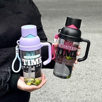 C312 Tasse à thé portable haute couleur Séparation bulle Portable Double boisson tasse grande capacité bouteille d'eau en plastique avec poignée