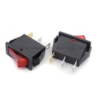 Interrupteur à bascule KCD3 15A 250V 20A 125VAC 3 broches 2 positions marche/arrêt avec voyant rouge 15x32mm