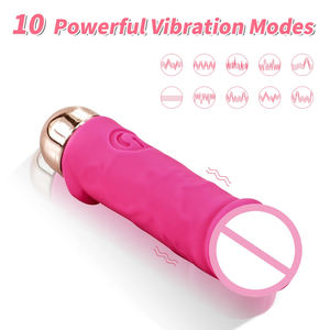 Vagina-Klitoris-Stimulator Weibliches Sexspielzeug Silikon G-Punkt Realistischer Vibrator <span class=keywords><strong>Mini</strong></span>-Vibrator Dildo für Frauen Mädchen - Product Image 3