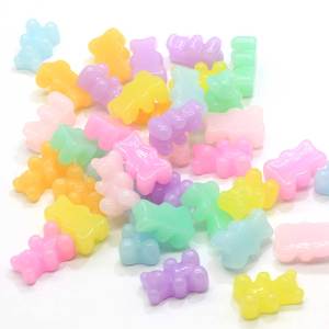 Figurines d'animaux en résine, lot <span class=keywords><strong>de</strong></span> 10, 100 pièces, gommes, cabochons, Figurines d'animaux, plates, accessoire bijoux - Product Image 1