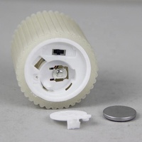 Bougie sans flamme en cire véritable, pilier côtelé non parfumé, bougie LED avec vraie flamme 3D